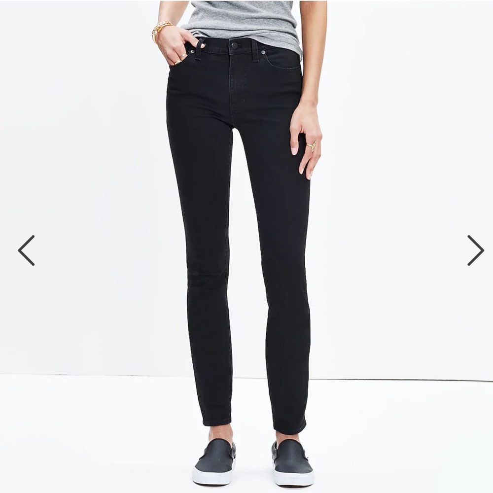 Madewell 9” High Rise Ankle Skinny Jean Black Frost Stretch Grunge Punk Rock